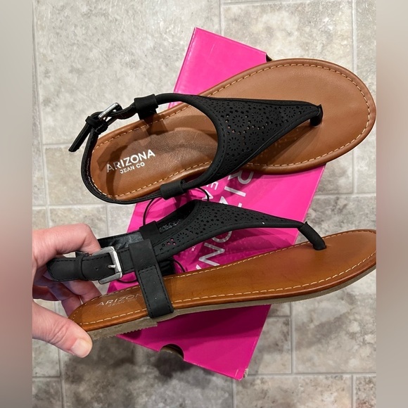 NEW NIB AZ Arizona black sandals Sutton 8.5 8 1/2‎ - Picture 3 of 4